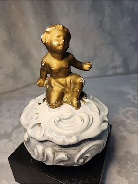 Vtg 50's Japan Rossini Cupid Ceramic Trinket Dish,good Condition